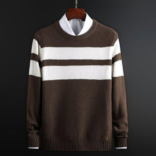 Men's Versatile Knitwear Striped Sweater