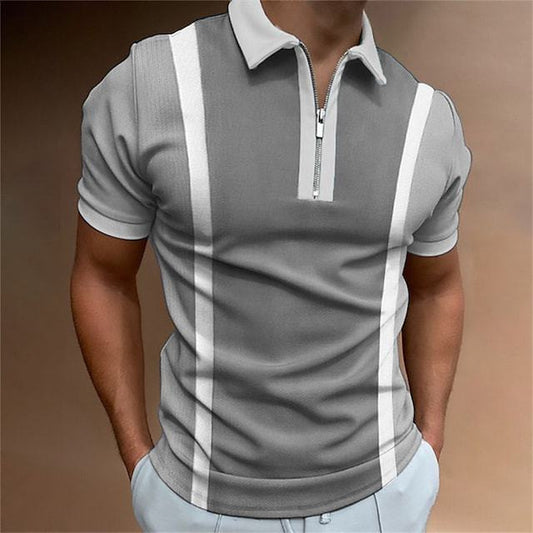 Men's 3D Zipper Polo Shirt