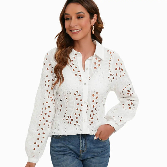Lace Hollow Out Shirt